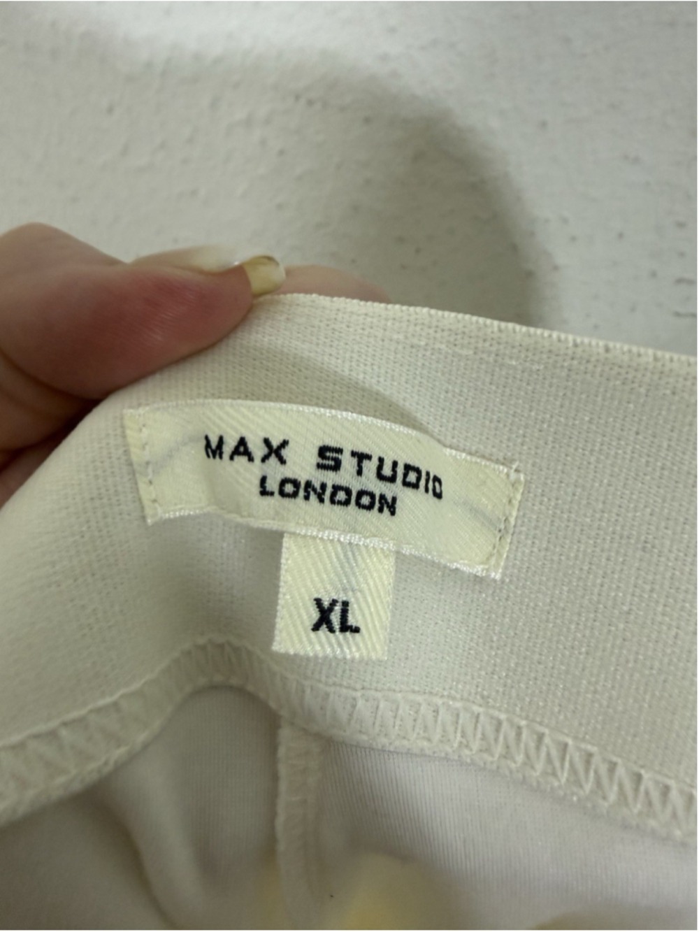 Max Studio Ponte Knit Wide Leg Crop Pants XL Women Cream Stretch Work Boho Chic - Picture 4 of 11